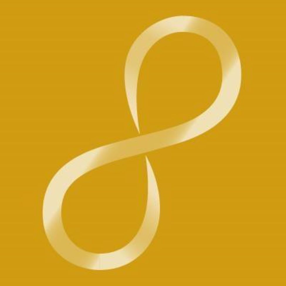 Infinity symbol on a gold background